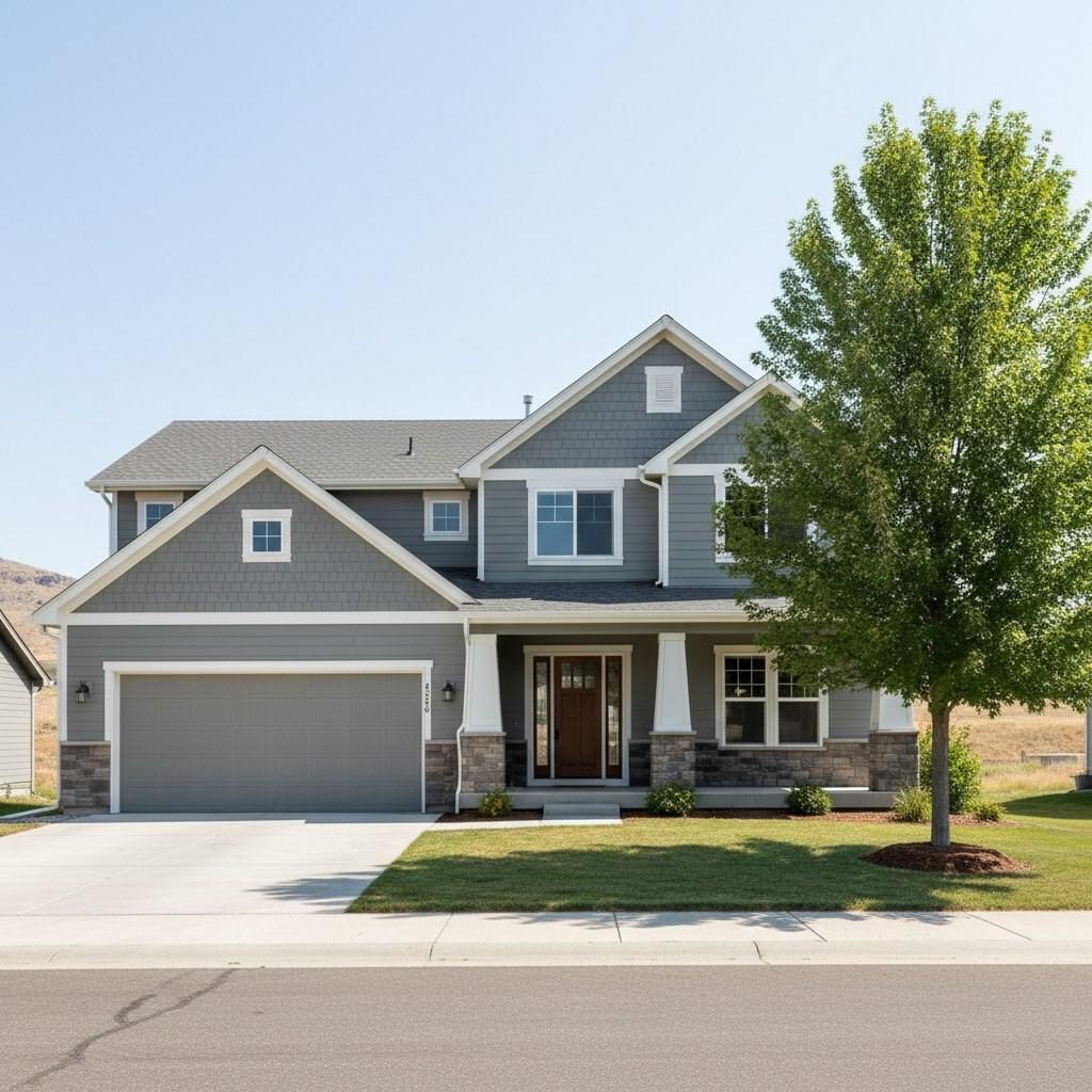 Illustrative example: the same Boise home with the tree professionally trimmed and the canopy raised clear of the roof